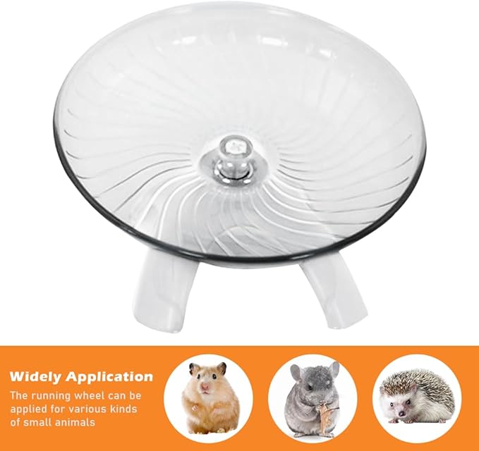 Silent Hamster Wheel,Small Pets Exercise Wheel Hermit Crab Spinner Exercise Running Wheels for Gerbil Ferret Chinchilla and Dwarf Hamster(5.12 inch,Color:White)