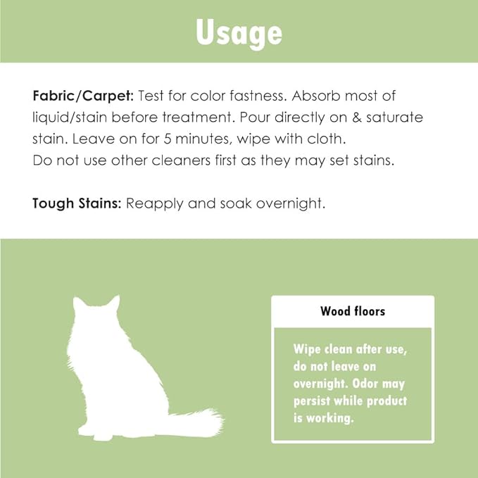 Ultra Enzyme Formula Stain & Odor Remover Spray, Carpets & Rugs, Hardwood & Furniture, Crates & Litter Boxed, Non-Toxic, Urine Destroyer, 4 oz