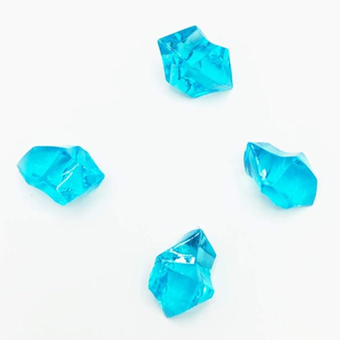 Ivie Colorful Crystal Stone Acrylic Glass Transparent Stone for Fish Tank,Aquarium,Terrariums,Vase,Plants,Garden Decoration (200grams) (blue-2)