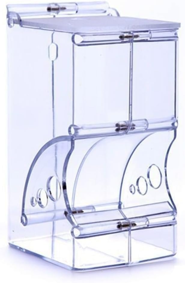 Hamsters Feeder Small Animals Automatic Dispenser Acrylic Clear Pet Food Storage Bowl for Dwarf Hamster Gerbils Mice Hedgehog Guinea Pig Pigeon Parrots (300ML)