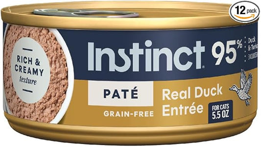 Instinct Pate Entrees, Wet Canned Cat Food, Grain-Free - Real Duck, 5.5 oz. Cans (Pack of 12)