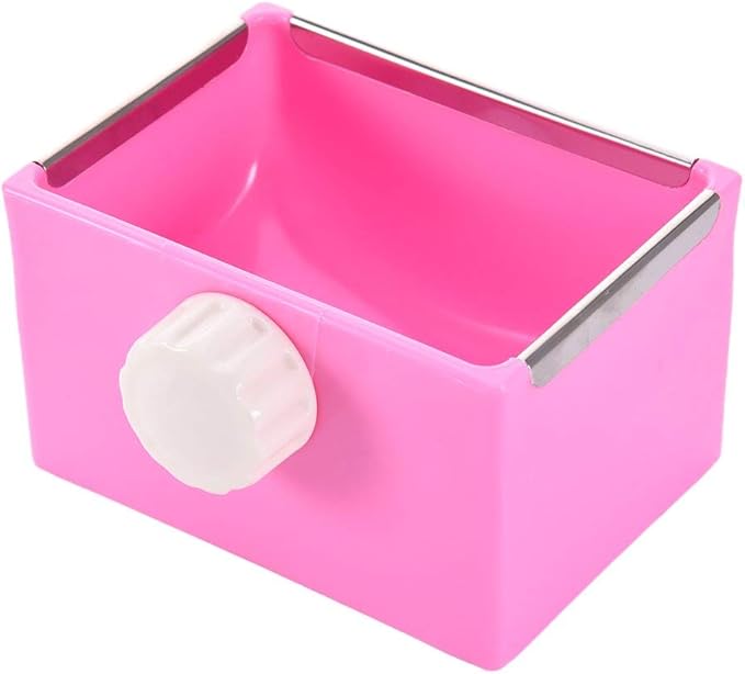 Hypeety Hamster Food Bowl Small Pet Feeder Food Water Bowl Fixable Plastic Hamster Food and Water Bowl Dispenser Durable Cage Bowl Feeder for Hamster Guinea Pig Rabbit Small Animals(Pink)