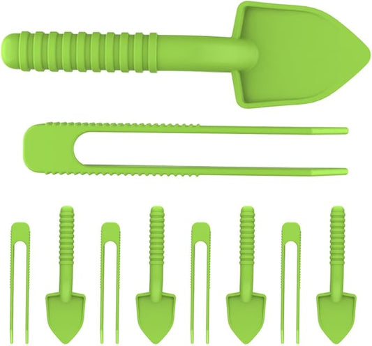 Toyvian 5pcs Reptile Cleaning Set Clamp Tweezers and Sand Scooper for Terrarium Maintenance, Long Handle Feeding Tools for Gecko, Lizard, Turtle, and Small Pets