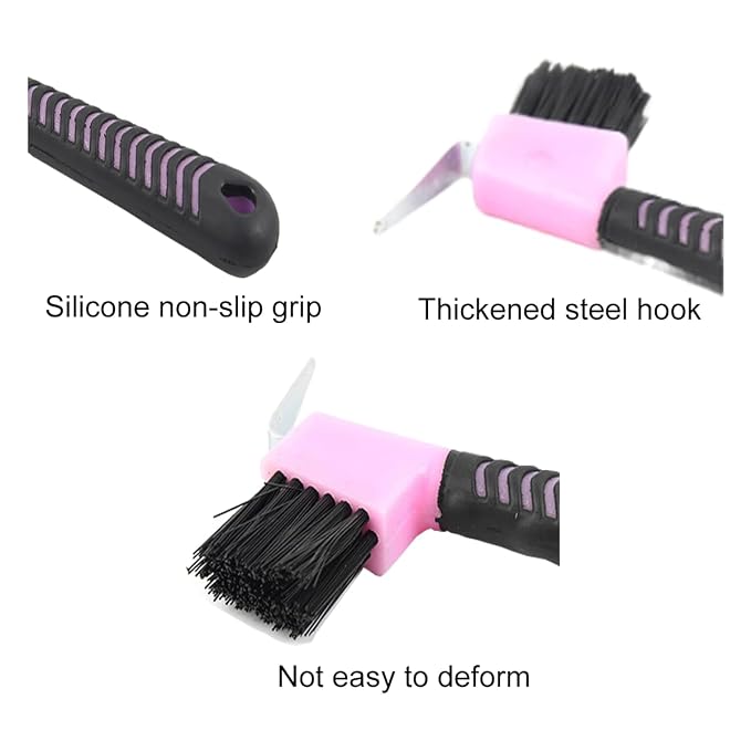 Hoof Pick with Brush Donkey Picks Soft Grip Hoofpick Durable Random Colors 2 Pieces