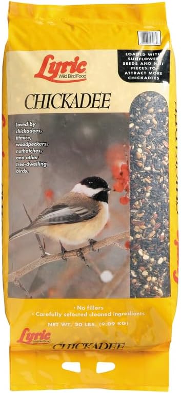 Lyric Chickadee Wild Bird Seed - Sunflower & Nut Premium Wild Bird Seed for Outside Feeders for Chickadees, Nuthatches & Titmice - 20 lb Bag