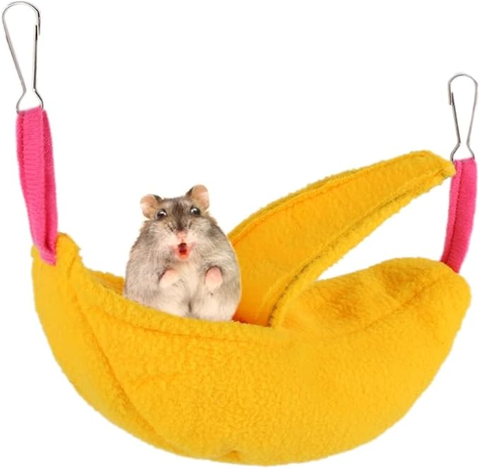 Small Animal Hanging Hammock Soft Bed Hammock Toy for Parrot Hamster Hideout Cage Swinging House Cute Fruit Shape