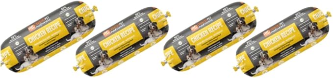 New Zealand Frozen Dog Rolls, Pasture-Raised & Free-Range, Gently Pasteurized Raw Dog Food, Protein-Rich, Natural & Healthy (4 Rolls, Chicken)