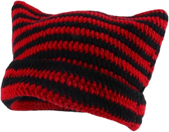 Crochet Hats for Women Cat Beanie Vintage Beanies Women Fox Hat Grunge Accessories Slouchy Beanies for Women