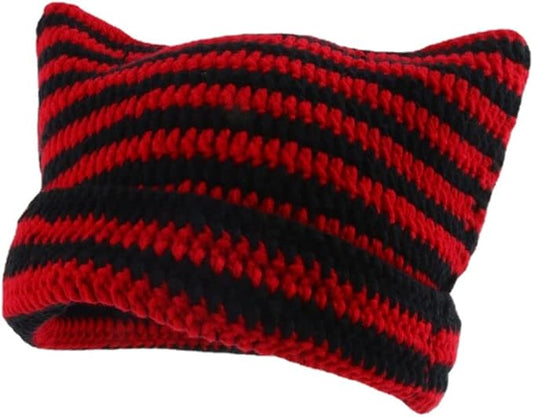 Crochet Hats for Women Cat Beanie Vintage Beanies Women Fox Hat Grunge Accessories Slouchy Beanies for Women