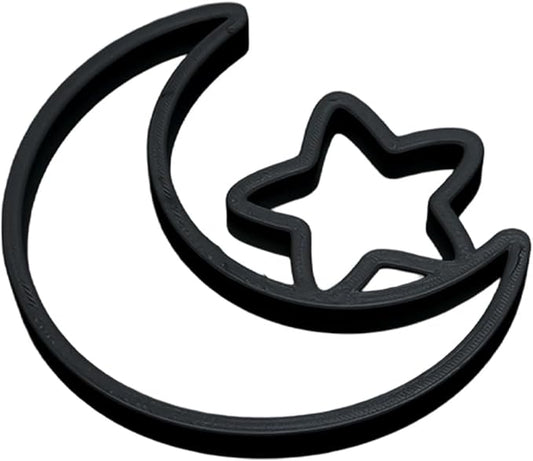 Fish Feeding Portals for Betta & Aquariums | Floating Food Rings & Breathing Windows (Multiple Shapes & Colors) (Moon - Black)