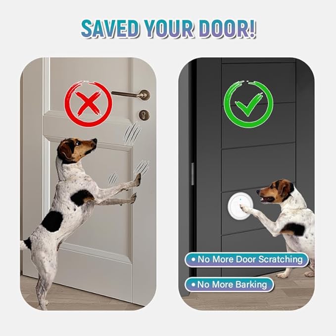 Scirove Wireless Dog Door Bell - Dog Bells to Go Outside for Potty Training, Dog Buttons for Communication, 58 Melodies & 4 Volume Pet Doorbell