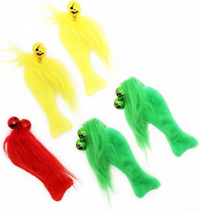 Playology Cat Toys | Catnip Toy Feather Fish (Value 5-Pack) for Chewing Chasing and Pouncing | Interactive Cat Toys for Indoor Cats