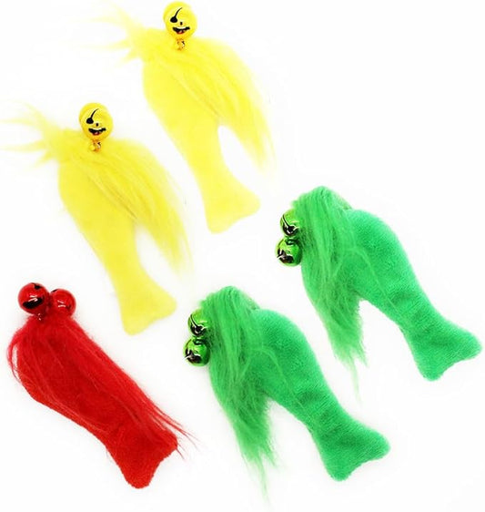 Playology Cat Toys | Catnip Toy Feather Fish (Value 5-Pack) for Chewing Chasing and Pouncing | Interactive Cat Toys for Indoor Cats
