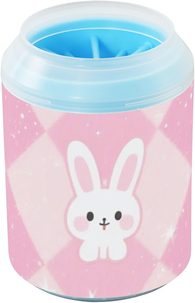 Pastel Rabbit Peach Reusable Dog Cleaner Washer and Massager Soft Silicone Bristles Feet Cleaning Kit for Dogs Cats para Perros