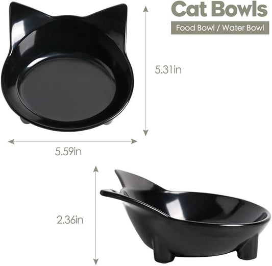 Dog Food Bowl & Cat Bowl – Non-Slip, Wide, Shallow Pet Dish for Whisker Fatigue Relief, Safe Food-Grade for Puppies & Rabbits