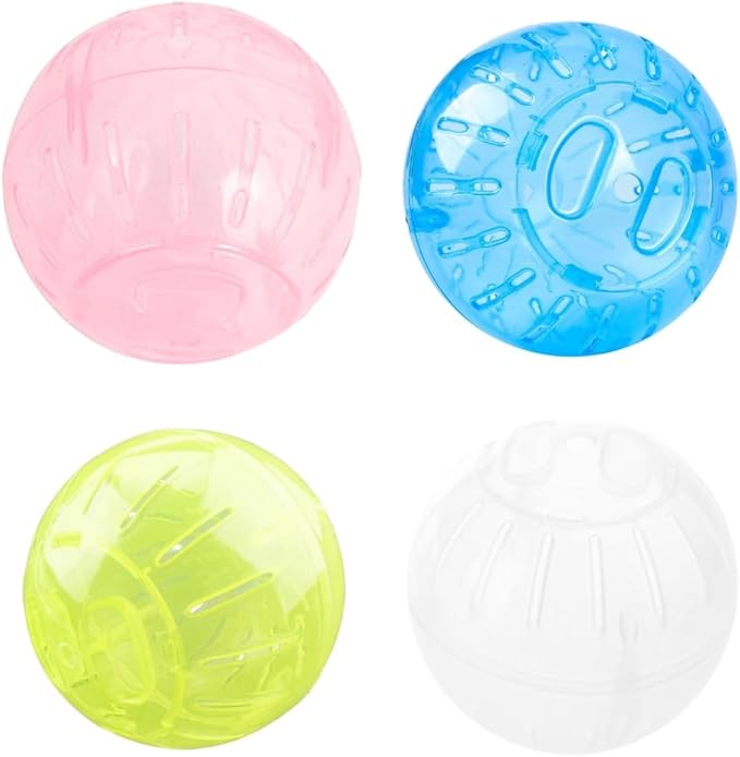Silent Hamster Exercise Ball 3.9 Inch Rotating Transparent Running Wheel Running Wheel Fitness Ball for Gerbils and Small Animals