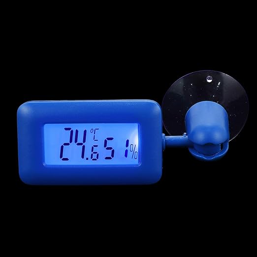 Yardwe Digital Reptile Thermometer and Hygrometer with 360° Rotating Night Light, Mini Suction Cup Temperature Measuring Device for Leopard Gecko and Bearded Dragon Terrariums