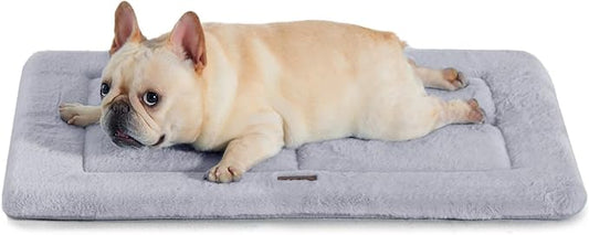 MADE 4 PETS Dog Crate Pad Bed for Medium Dogs, Washable & Reversible, Anti-Slip Kennel Mat for Cozy Sleeping, Soft Fluffy Dog Bed for Indoor & Outdoor Use, 29"x21", Gray
