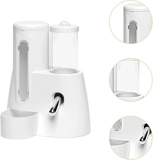 Baoblaze Automatic Hamster Feeder Food Dispenser Hamster Water Bottle Lightweight Clear Food Container for Ferrets Gerbils Chinchillas, White, 80ml