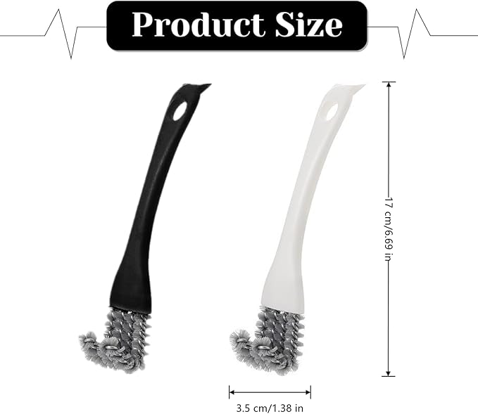 2 Pack Bird Cage Cleaner Brush Professional Bird Poop Remover Brush with Long Handle Shovel for Pet Cage Accessories(White, Black)