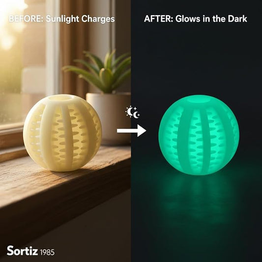 Treat Ball for Dogs, Glowing Dog Ball Toy, Interactive Treat Dispensing Dog Toys for Chewers,dog fetch ball, Glow in The Dark Light Up Ball for Dog, Slow Feeder IQ Training Toy, dog treat toy