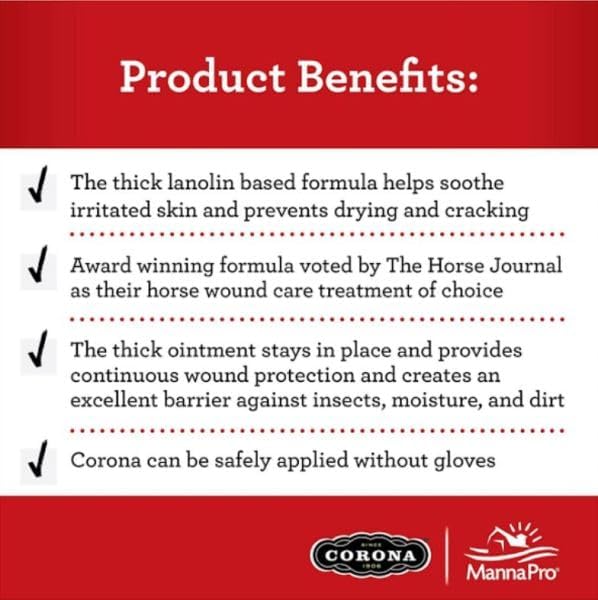Corona Ointment for Horses|Lanolin Based Formula Helps Sooth Irritation|7 Ounces