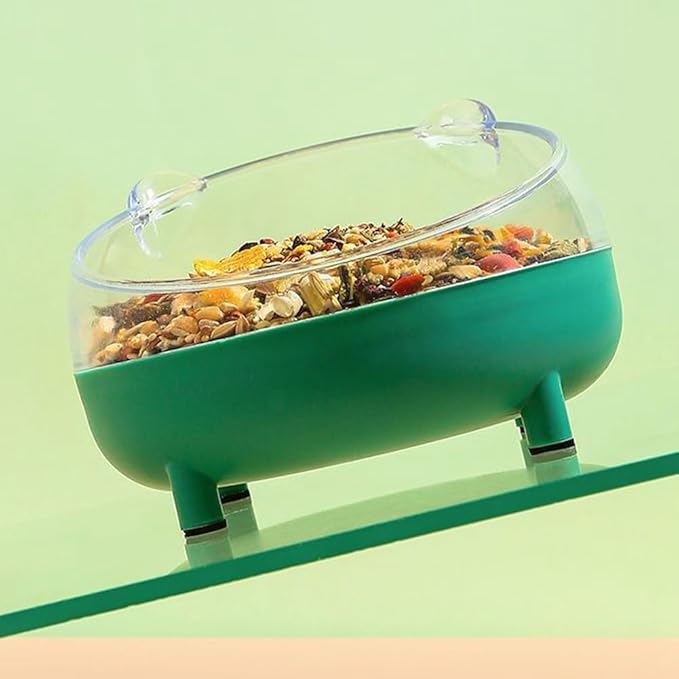Hamster Food Bowl Elevated Tilted Pet Feeder Sand Bathtub Reduces Neck Strain for Small Pet Ferrets Dwarf Hamsters Gerbils Mice Puppies (Pink)