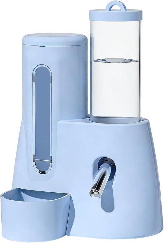 Small Animal Food and Water Dispenser, 2 in 1 Hamster Automatic-Gravity Food Water Dispenser, No Drip Pet Feeder and Waterer, for Small Animal Hedgehog Hamster Cats Rabbits