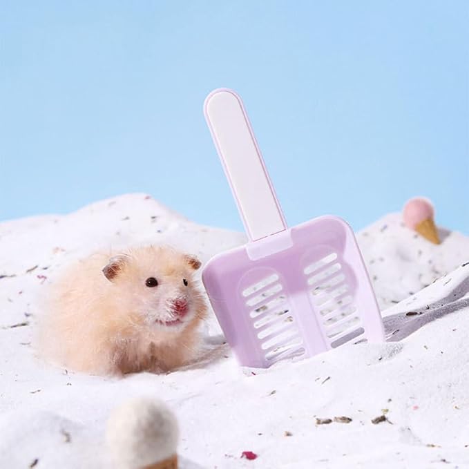 MiOYOOW Hamster Litter Scoop, Plastic Sand Shovel Small Animal Mesh Scooper for Guinea Pig Hamsters Gerbils Small Animals