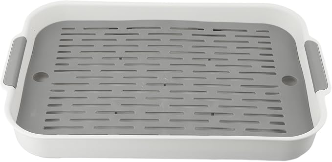 Ped Litter Box Trainer with Detachable Grid Tray for Rabbits Guinea Pigs Hamsters Chinchillas Ferrets Birds Sturdy Plastic Toilet Training Pan Easy Clean Smooth Corner(F)