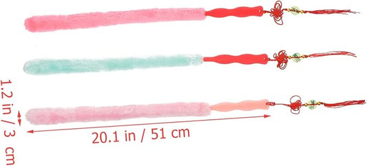 Yardwe 3Pcs Colorful Rabbit Hair Guzheng Cleaning Brush Set Universal Dust Removal Tool for Musical Instruments Soft Bristles for Effective Care and Maintenance