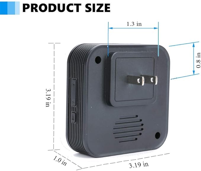 Dog Door Bell, Wireless Doggie Doorbells for Potty Training, Door Bell for Dogs to Go Outside, Dog Bells (Black, 1 Receiver 4 Transmitters)