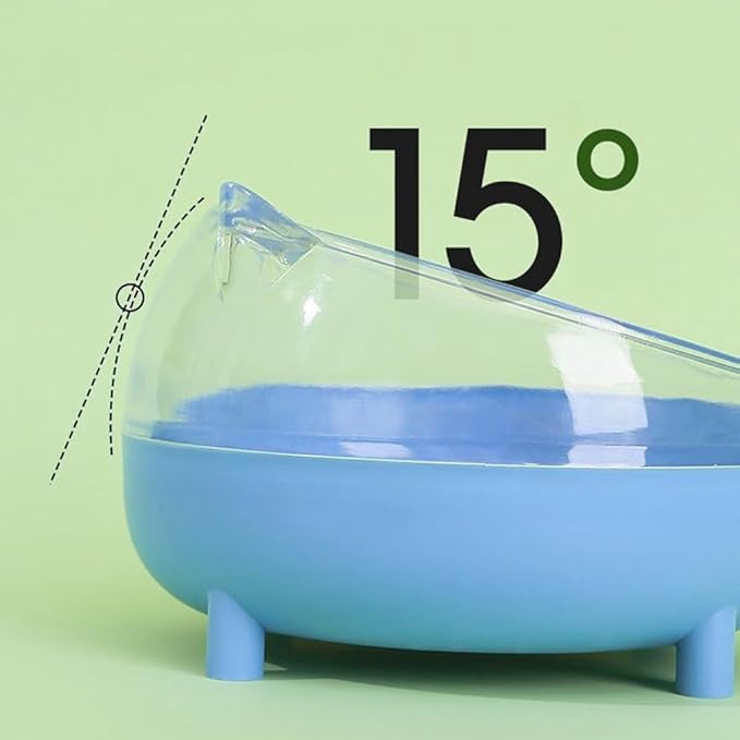 Hamster Food Bowl Elevated Tilted Pet Feeder Sand Bathtub Reduces Neck Strain for Small Pet Ferrets Dwarf Hamsters Gerbils Mice Puppies (Green)