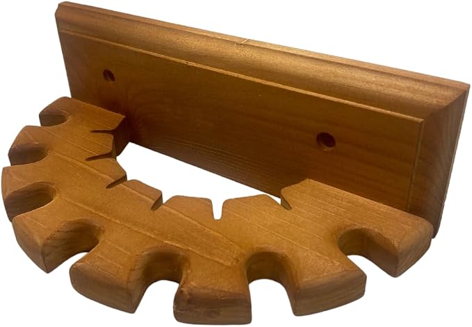 Intrepid International Wall Mount Wooden Whip Holder - Rustic Equestrian Whip Organization for Neat Tack Rooms - Holds up to Seven Whips, Crops, or Bats