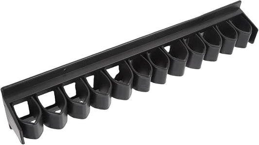 Horse Whips Crop Holder Rack Organizer Wall Mounted ABS Black Holds 12 Whips with Simple Installation for Stable Storage