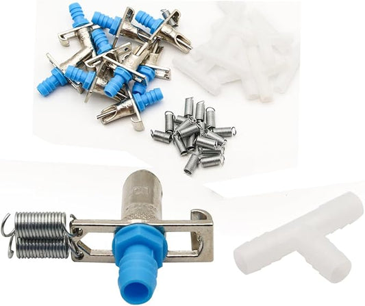 Automatic Rabbit Nipple Drinker with Double Springs 30Sets Guinea Pig Watering System Poultry Rats Rodent Bunny Drinkers(Blue)