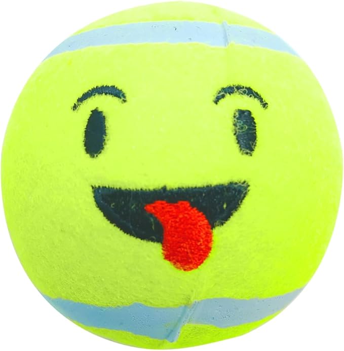 3-Pack Tennis Ball Dog Toys with Squeaker, Interactive Fetch Play for Pets 40 lbs and Over ，Training Balls for Indoor & Outdoor Exercise, 3.28-inch (Yellow, 12PCS)