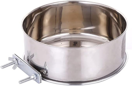 JiangYanus Stainless Steel Hanging Pet Bowls, Dog Crate Food and Water Bowl | Metal Coop Cups with Clamp Holder Detachable Cage Kennel Bowl Feeder Dish for Dogs Cats Birds Ferret Rabbit and Small Animals