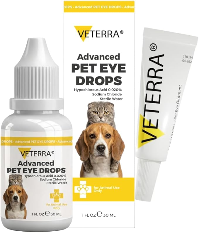 Dog & Cat Eye Ointment and Eye Wash – Tear Stain Remover, Gentle Eye Care, Helps Remove Discharge, Daily Eye Hygiene Support, 2-in-1 Pet Eye Care Kit (30ml + 3.5g)