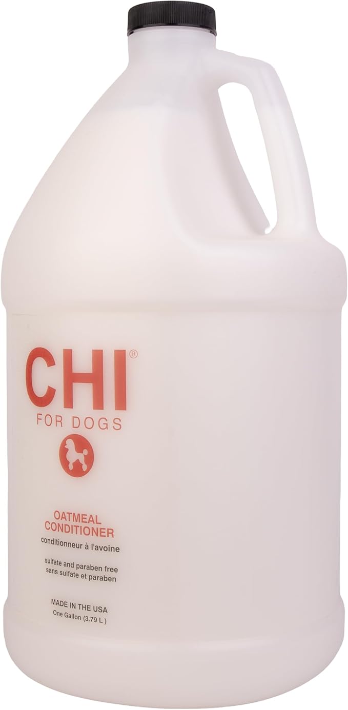 CHI for Dogs Oatmeal Conditioner, Moisturizing Professional Dog Grooming Formula for Sensitive Skin and Dry Coats, for All Breeds, Ionic Technology, Gallon Size, 128 Fl Oz