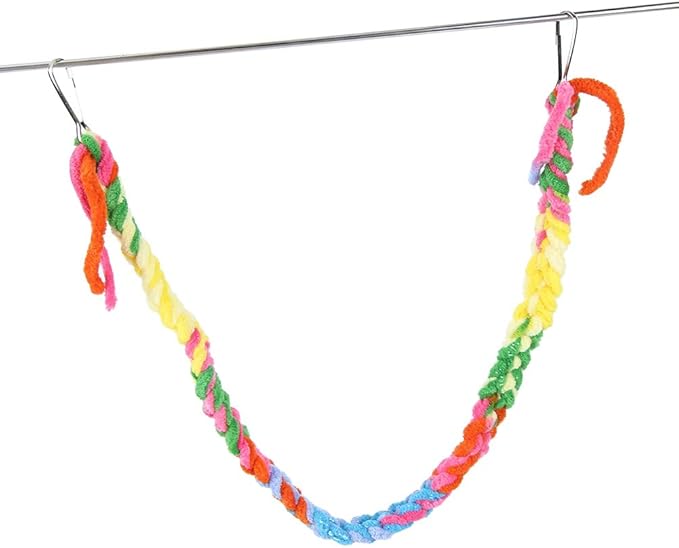 Cotton Rope Net Hanging Hammock for Hamsters, Parrots, & Parakeets – Colorful Climbing Play Space