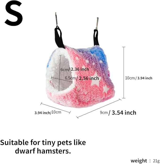 Cotton Guinea Pig Rat Hammock, Colorful Hamster Hanging Nest Warm Hideout Cage for Small Animals Sugar Glider Parrot Ferret (Colorful,Small)