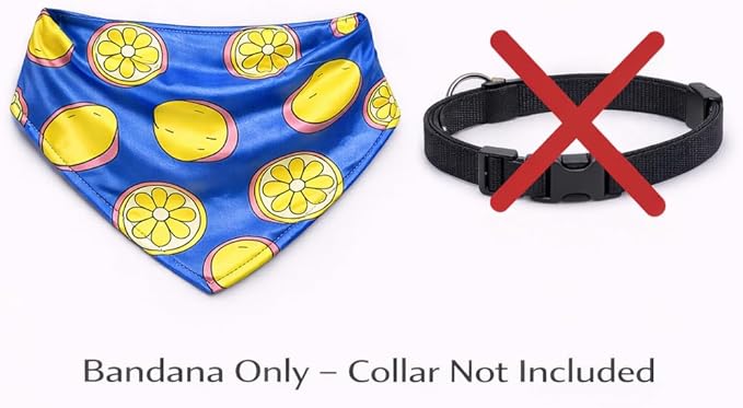 Luxury Satin Dog Bandana – Slip-On Collar Style, Premium Pet Scarf for Medium, Large & XL Dogs – Special Occasion Accessory (Collar Not Included) (Medium - Extra Large, Lemon Luxe - Satin)