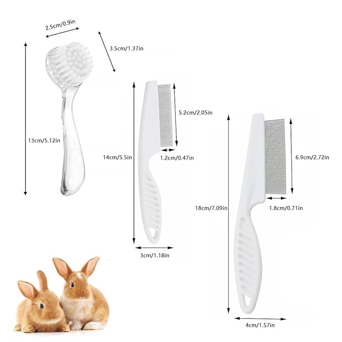 6 Pack Hamster Brush - Small Animal Bath Brush with Lid Soft Cleansing Brush Animal hair combing for Hedgehog Guinea Pig Rabbit Cat Chinchilla Ferret Small Animal Grooming Tool Cleaning Supplies