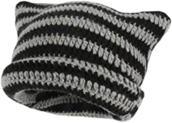 Crochet Hats for Women Cat Beanie Vintage Beanies Women Fox Hat Grunge Accessories Slouchy Beanies for Women