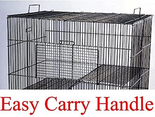 3-Levels Easy Portable Collapsible Ferret Chinchilla Sugar Glider Rats Mouse Animal Critter Bite-Proof Metal Carrier Travel Cage with Narrow 3/8-Inch Bar Spacing Easy to Setup No Tools Needed