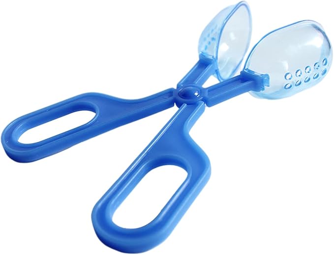3in1 Feeding Tool Reptile Feeding Tongs Cricket Clamp Bug Scooper, Cleaning Supplies Scooper+ 2X Tweezers for Reptile, Hedgehog, Hamsters, Guinea Pig,Lizard, Spider Bearded Dragon (Blue)