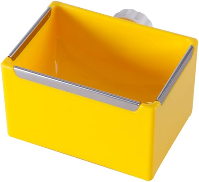 Cage Feeder Food & Water Hay Bowl Dish Bin Feeder, Small Animal Supplies for Rabbit Guinea Pig Chinchilla Hamster Ferret (Yellow)