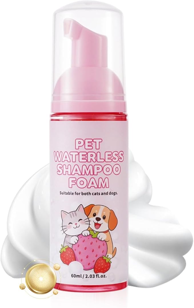 Rabbit Shampoo - 60ml Waterless Guinea Pig Cleaning Mousse | Small Pets Grooming Mousse for Rabbits, Cats, Dogs, Kittens, Puppies, Hedgehogs, Hamsters, Sugar Gliders, Indoor/Outdoor Home Use