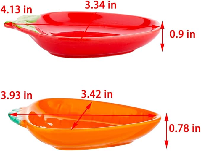 2 Pcs Hamster Ceramic Food Bowl, Cute Shape Anti-Turning Dish for Hamster Gerbil Hedgehog Guinea Pig Rat Rodent